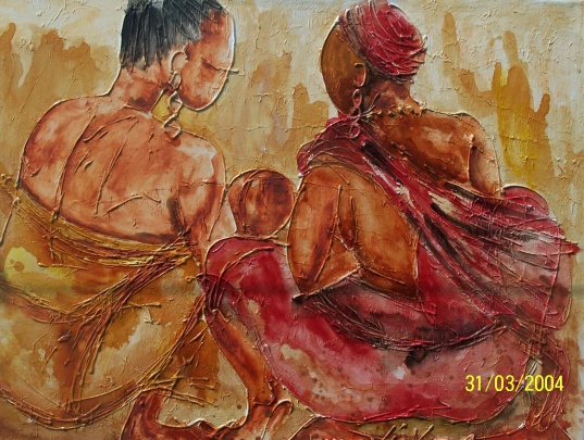 les 2 Femmes et l enfant (2003) 61x80cm �